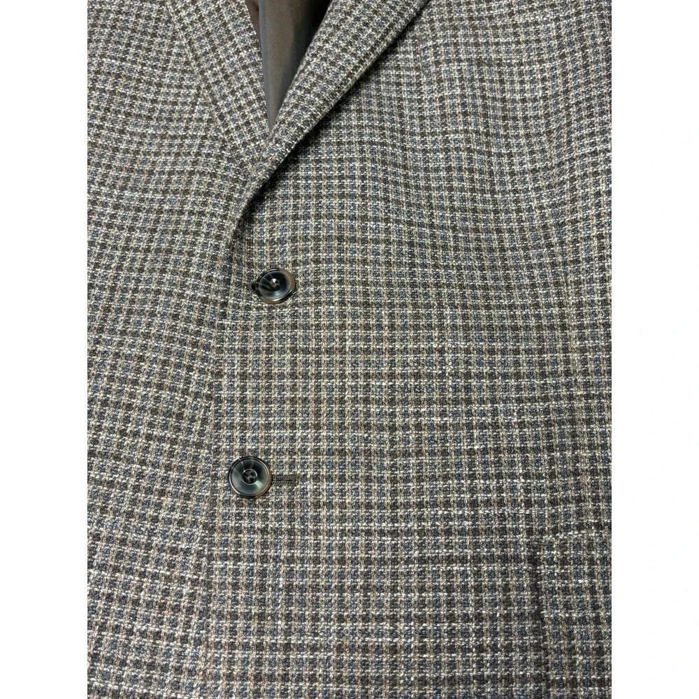 Jos A Bank 1905 X Tollegno 1900 Mens 44 Short Brown Houndstooth Wool Sport Coat